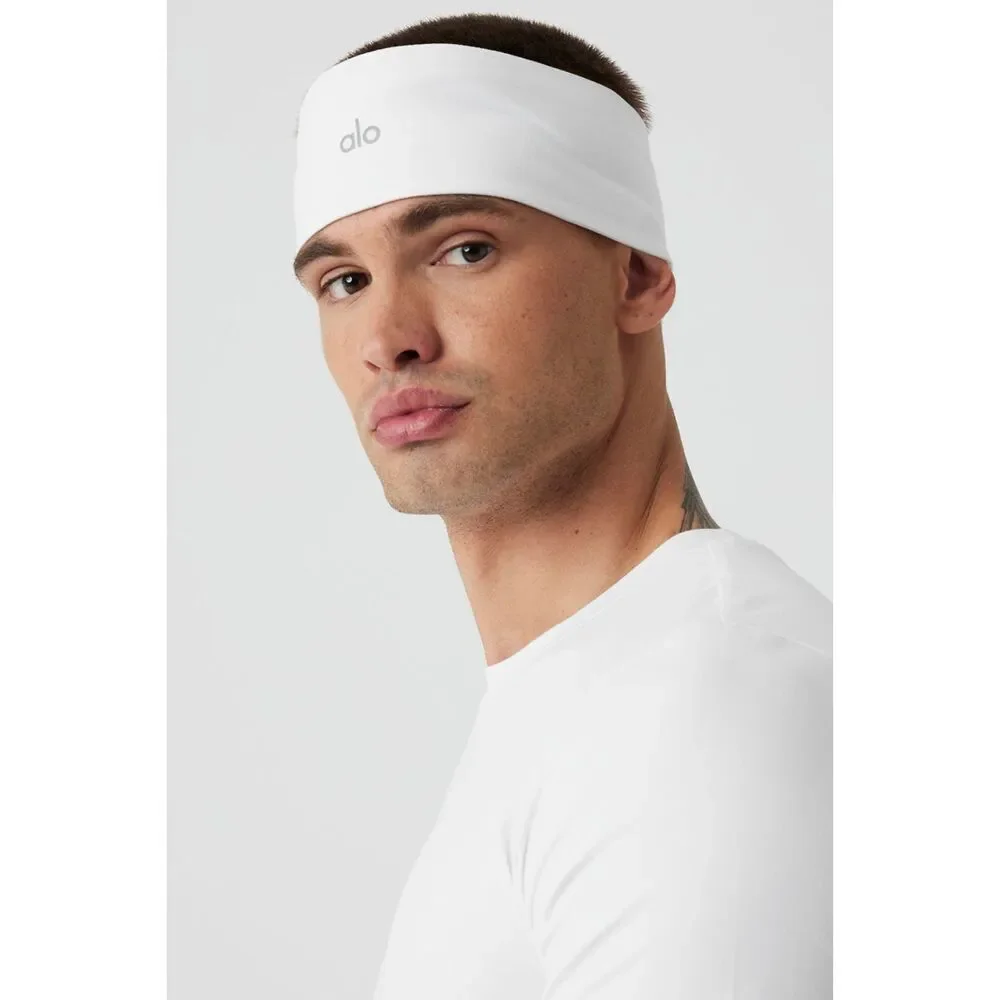 Alo Yoga Performance Conquer Headband White NEW